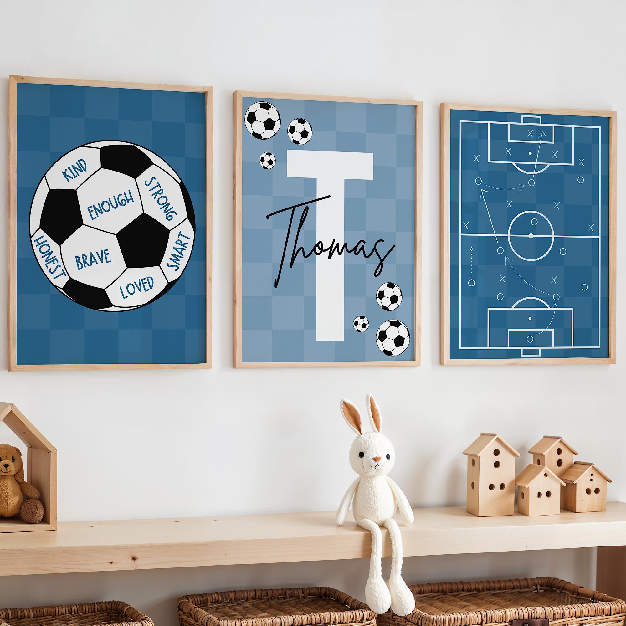 Baby Nursery Wall Art - 맞춤형 축구 벽 장식 세트, 남자아이를