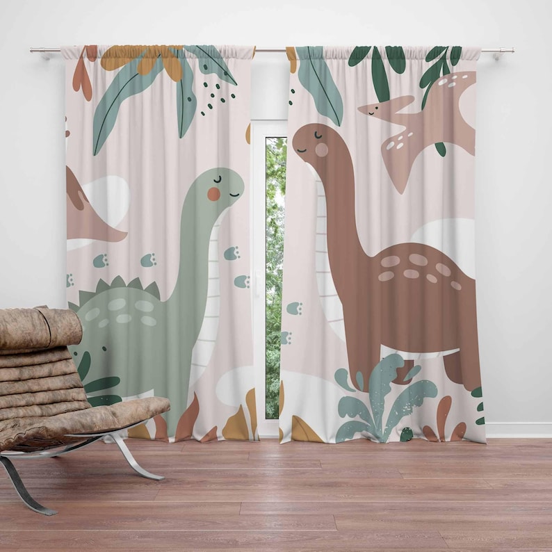 Baby Nursery Blackout Curtains - 공룡 보육원 커튼 디노 어린이 침실