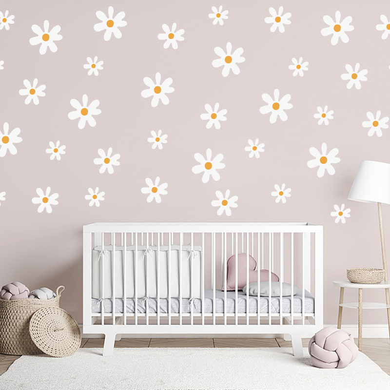 Baby Nursery Diy - 보호 데이지 꽃 벽 스티커, 가정