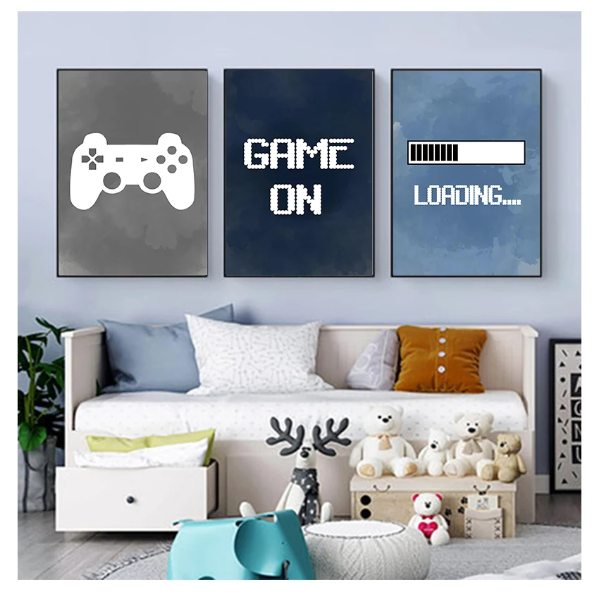 어린이방 벽 장식, 게임 파티 포스터 프린트, 어린이  - Baby Nursery Wall Art 리뷰 및 가격
