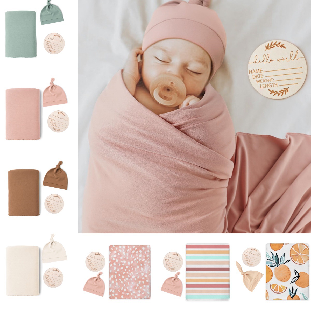 신생아 속싸개와 어울리는 헤어밴드, 비니 세트, 아기  - Baby Nursery Sets 리뷰 및 가격