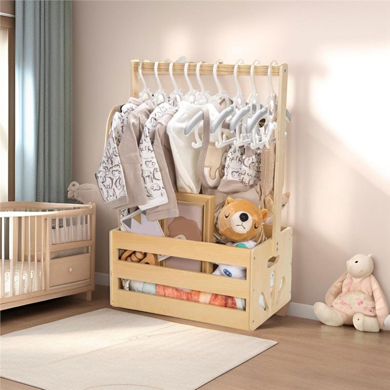 나무 손잡이가 달린 아기 선물 바구니, 아기 수납용품  - Baby Nursery Closet 리뷰 및 가격