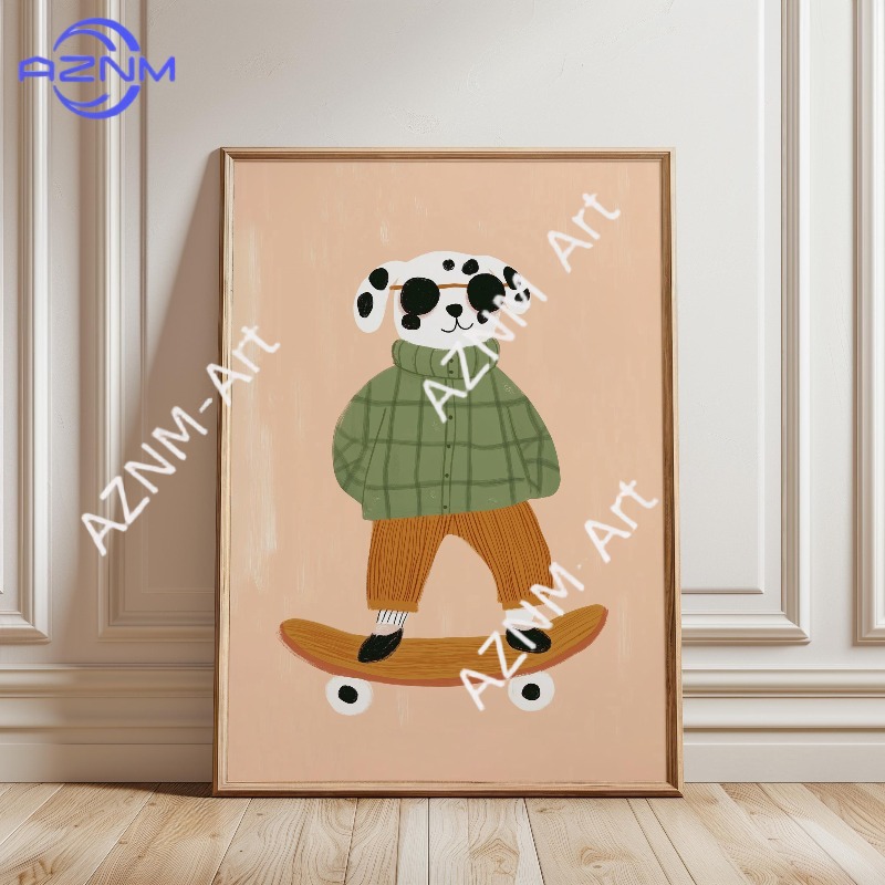1개 재미있는 동물 스케이트보드 포스터 트렌디한 거위  - Baby Nursery Wall Art 리뷰 및 가격