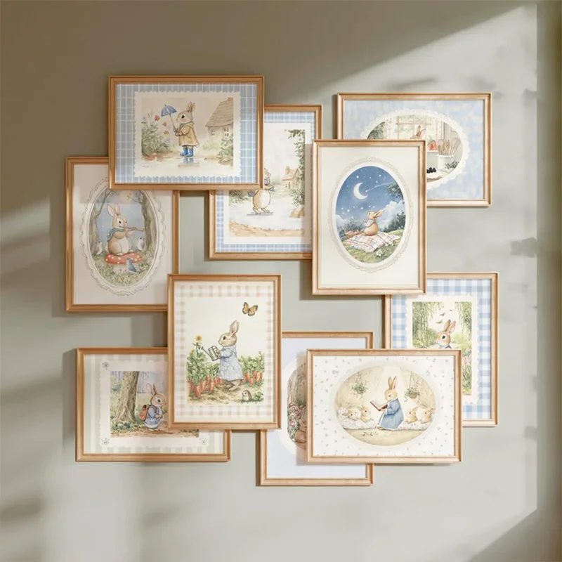 빈티지 보헤미안 블루 체크 토끼 영감 아트 포스터 아기 - Baby Nursery Vintage 리뷰 및 가격