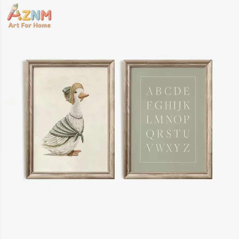 AZNM 빈티지 피터 래빗 제미마 퍼들덕 벽 아트 캔버 - Baby Nursery Vintage 리뷰 및 가격