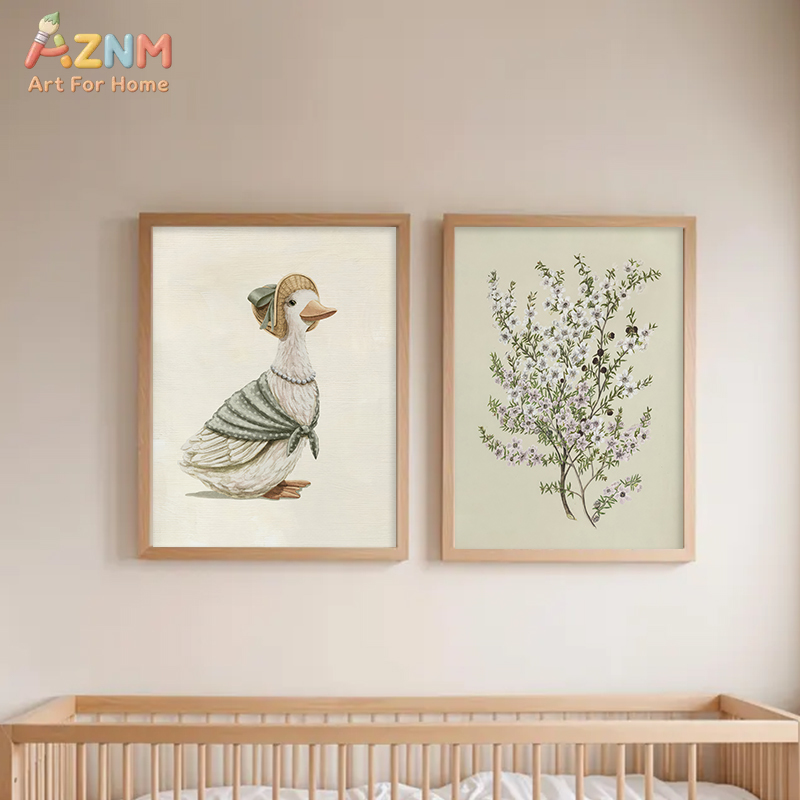 AZNM 빈티지 피터 래빗 제미마 퍼들덕 벽 아트 캔버 - Baby Nursery Vintage 리뷰 및 가격