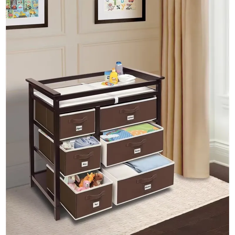 현대적인 디자인의 원목 아기 서랍장, 기저귀 교환대와  - Baby Nursery Sets 리뷰 및 가격